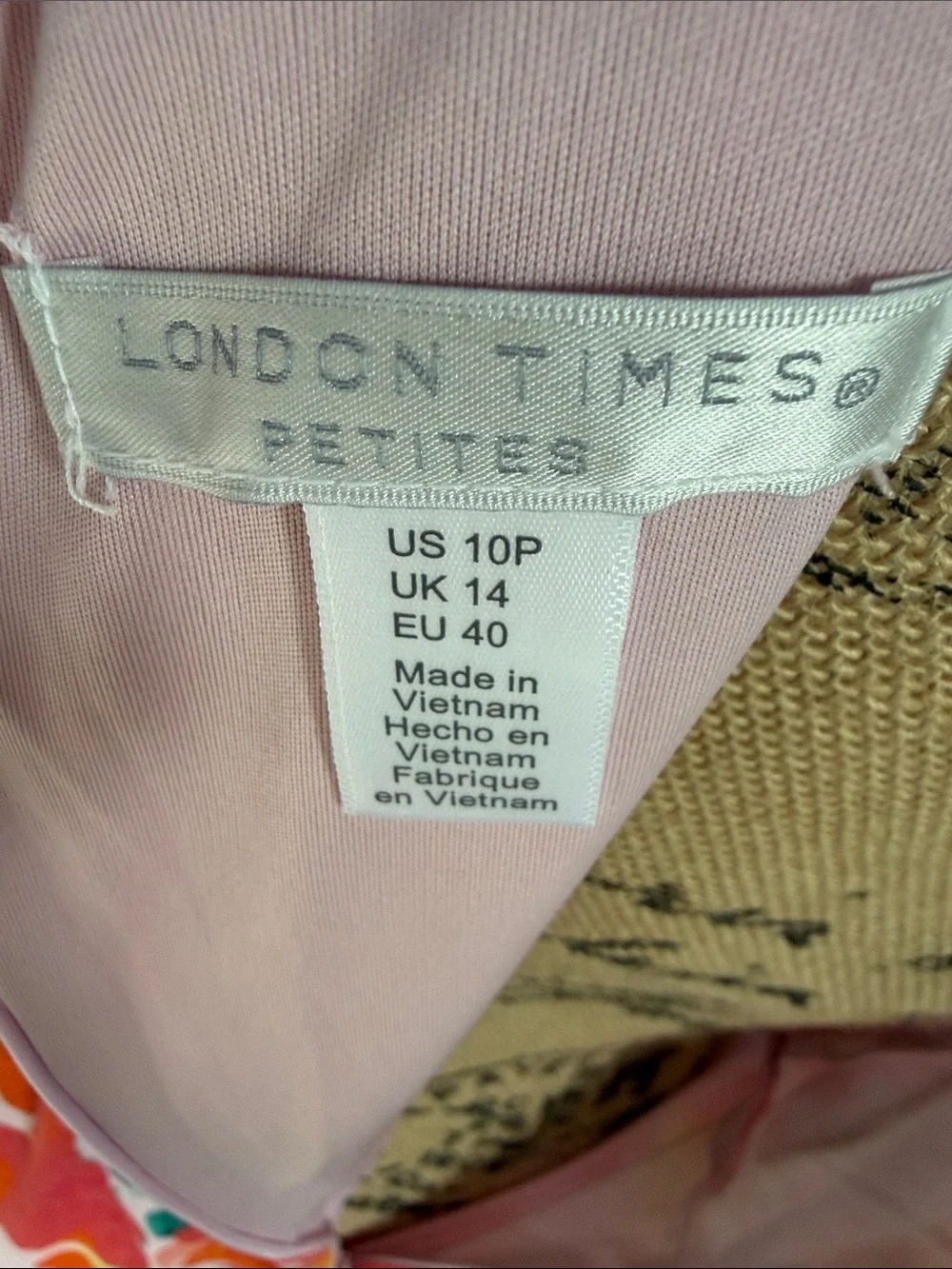London Times Floral Ruffle Midi Dress - Pink, Orange & Green - Picture 5 of 5